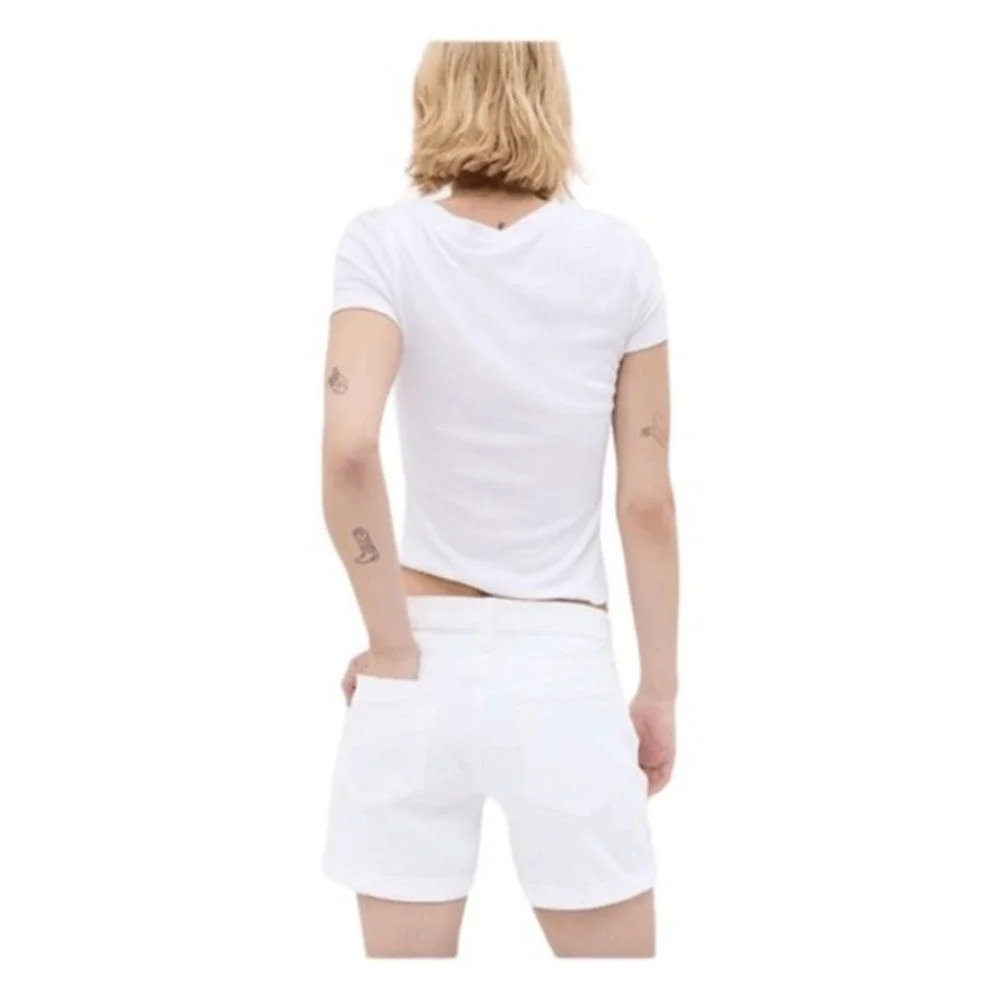 Gap‎ 1969 Original 5 Pocket Jean Shorts High Rise White Cuffed Denim 12